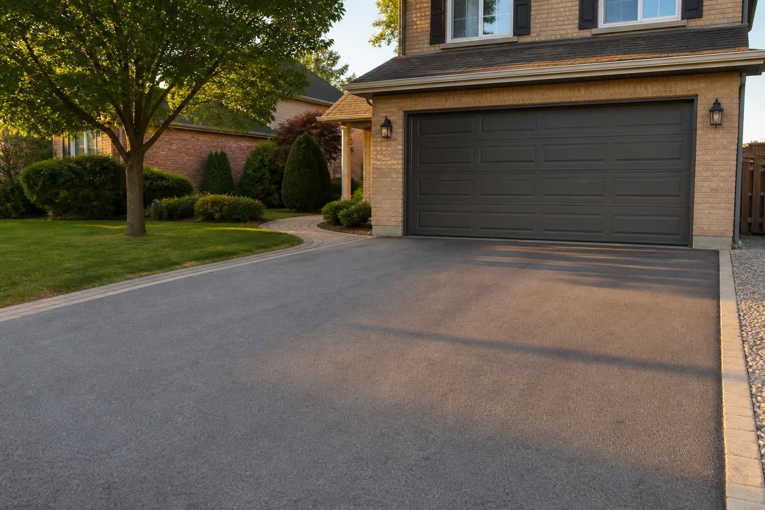 A clear driveway and garage after a junk removal job